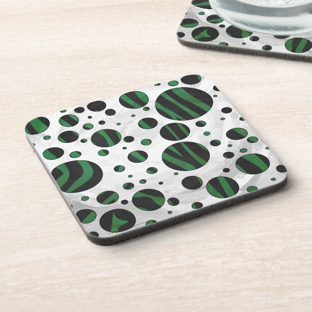 Porta-copo Zebra Black e Green Bolinhas (Left Side)
