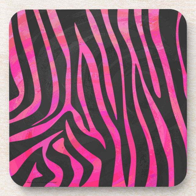 Porta-copo Zebra Black e Hot Pink Impressão (Frente)