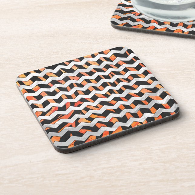 Porta-copo Zebra Black e Orange Impressão (Left Side)