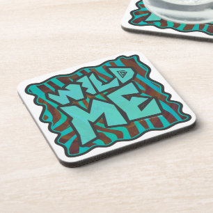 Porta-copo Zebra Brown e Teal Wild Me Design