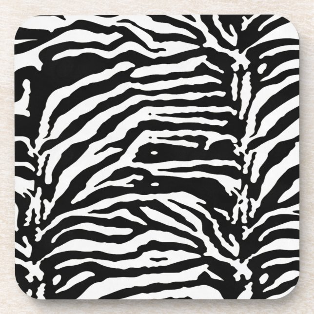 Porta-copo Zebra Camouflage Padrão Artístico Negro e Branco (Frente)