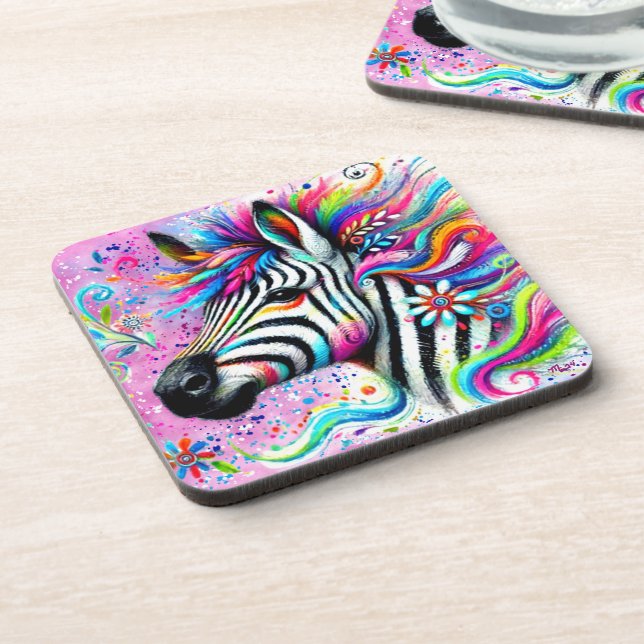 Porta-copo Zebra Floral Rosa-Rosa-Rosa-Rosa-Cinzenta Verde-Ma (Left Side)