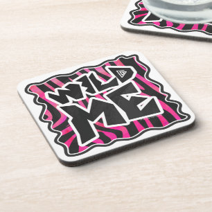 Porta-copo Zebra Preta e Rosa Quente