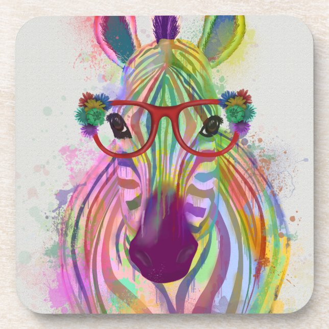 Porta-copo Zebra Rainbow Splash (Frente)