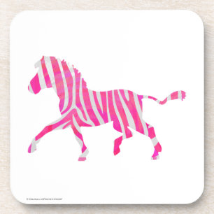 Porta-copo Zebra, rosa-quente e branco, silhueta