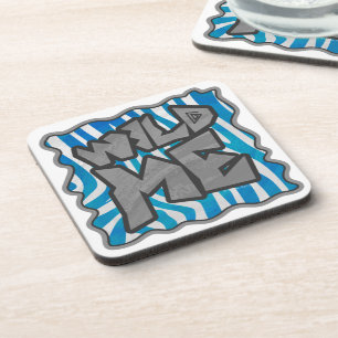 Porta-copo Zebra Silhouette Blue e White Design