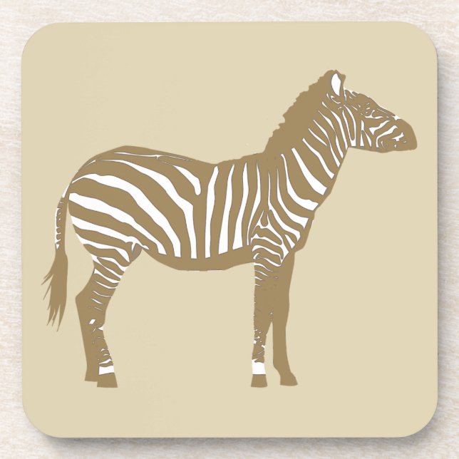 Porta-copo Zebra - Taupe Tan e Branco (Frente)
