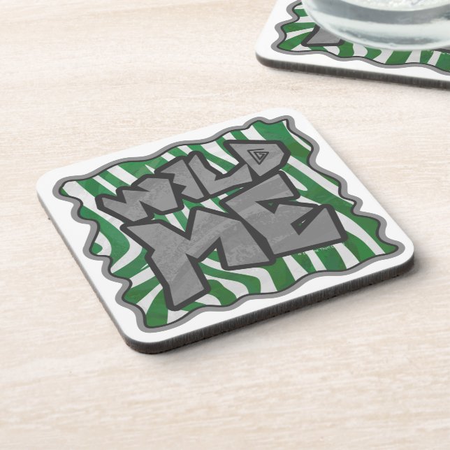 Porta-copo Zebra Verde e Branco (Left Side)