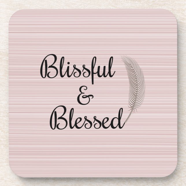 Porta-copo Zen angel feather portas copos rosa brancas (Frente)