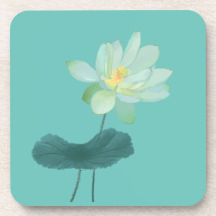 Porta-copo Zen Green Lotus Flower Asian Inspirada
