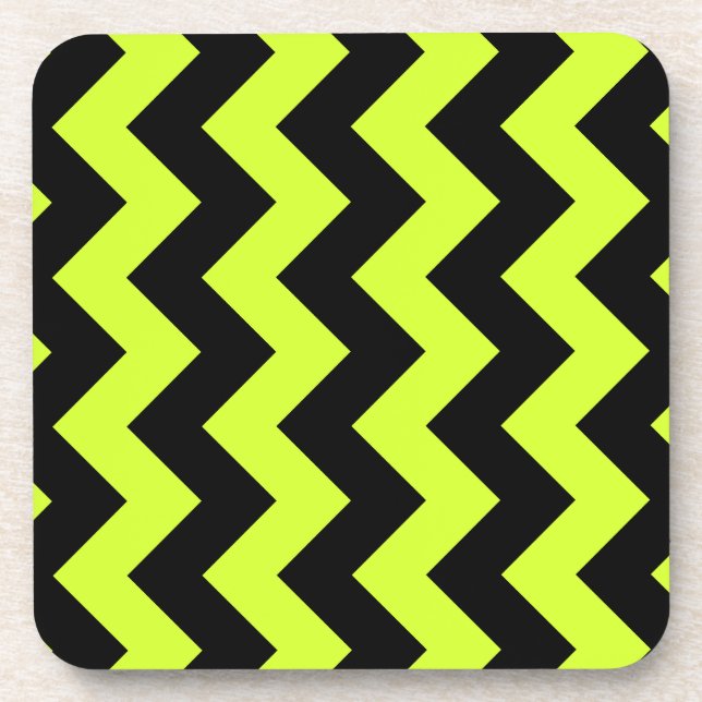 Porta-copo Ziguezague eu - Amarelo preto e fluorescente (Frente)