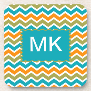 Porta-copo Ziguezague tribal vibrante do pavão