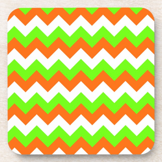 Porta-copo Zigzag Branco Verde Lima (Frente)