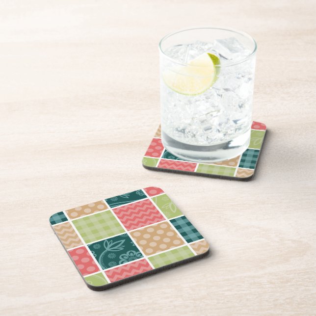 Porta-copo Zigzag, Chevron, Gingham, Bolinhas, Patchwork (Lado Direito)