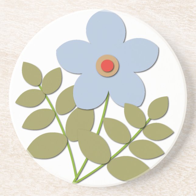 Porta-copos С flor azul simples (Frente)