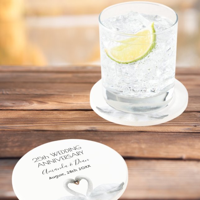 Porta-copos 25 de aniversário de casamento de prata (Criador carregado)