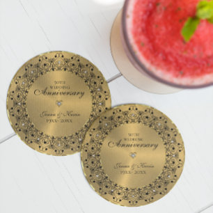 Porta-copos 50º aniversário do casamento BlackMandala no Doura