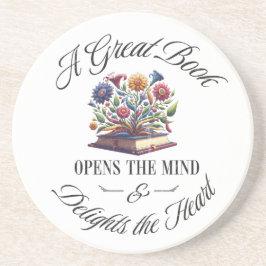 Porta-copos A Great Book Delights Floral Coaster