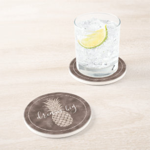 Porta-copos Abacaxi-reluzente-de-chocolate castanho-esbranquiç