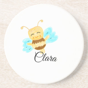 Porta-copos Abeja melífera amarela simples aquarela adicionar 