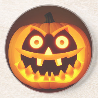 Porta-copos Abóbora de Halloween esculpida