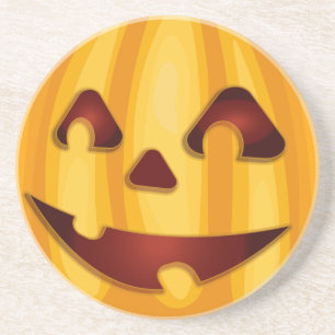 Porta-copos Abóbora esculpida sorrindo design de Halloween