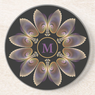 Porta-copos Abstrato Angel Wings Mandala Fractal Monograma