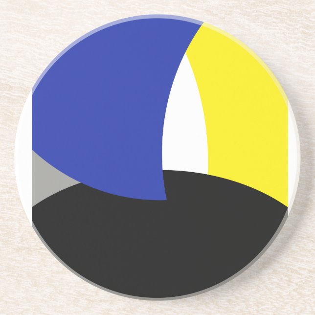 Porta-copos Abstrato Art Azul Amarelo (Frente)