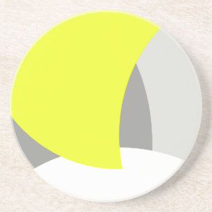 Porta-copos Abstrato Art Yellow Cinza White