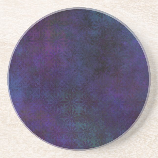 Porta-copos Abstrato Azul e Roxo, Arte Digital Grungente (Frente)