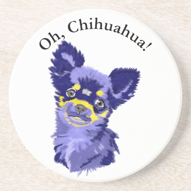 Porta copos Abstrato de Cute Chihuahua Sandstone (Frente)