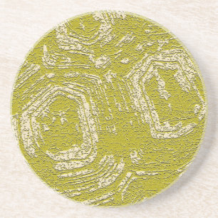 Porta-copos Abstrato de Shell de Tortoise de Mostarda por Leah