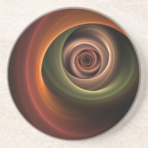 Porta-copos abstrato espiral 3D Cores quentes quentes Arte Fra