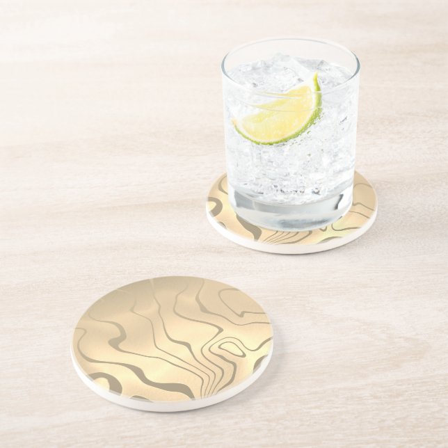 Porta-copos Abstrato Linhas Liqueadas com o nascer do sol com  (Lateral)