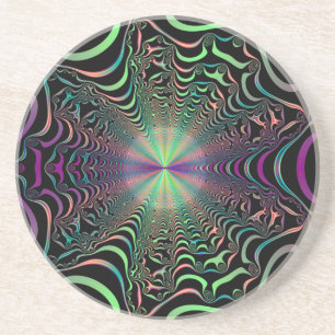Porta copos abstrato Pastel Fractal Web Sandstone