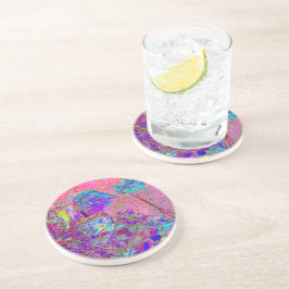 Porta-copos Abstrato púrpura e azul-hidrangea com magenta