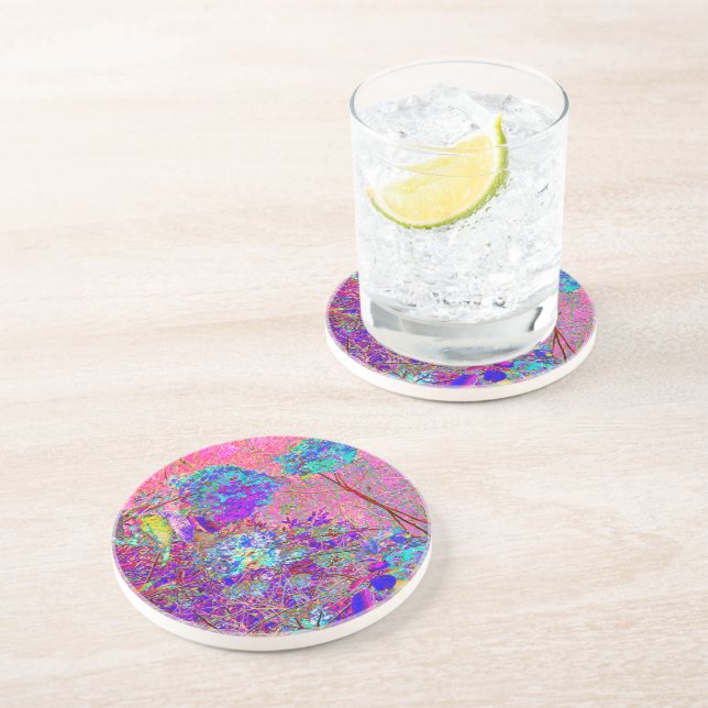 Porta-copos Abstrato púrpura e azul-hidrangea com magenta (Lateral)