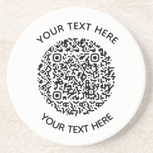 Porta-copos Add your own round QR Code text Scan Minimal