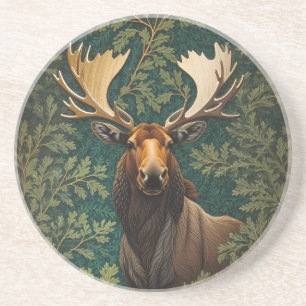 Porta-copos Alce Elegante Inspirado em William Morris