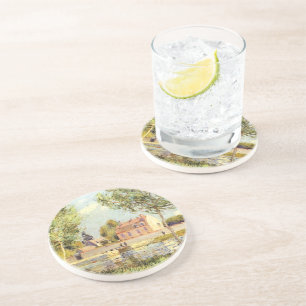 Porta-copos Alfred Sisley Houses às margens da Loing