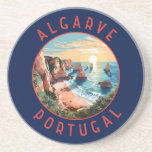 Porta-copos Algarve Portugal Circular Retroalterado<br><div class="desc">Design de arte vetorial do Algarve. O Algarve,  a região mais meridional de Portugal,  é conhecido pelas suas praias atlânticas e pelas suas zonas de golfe.</div>