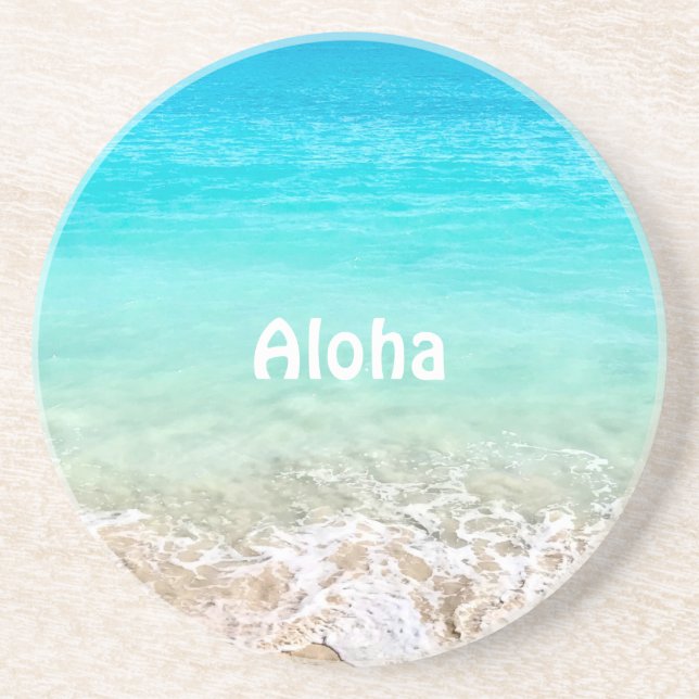 Porta-copos Aloha Tropical do Oceano Havaí (Frente)