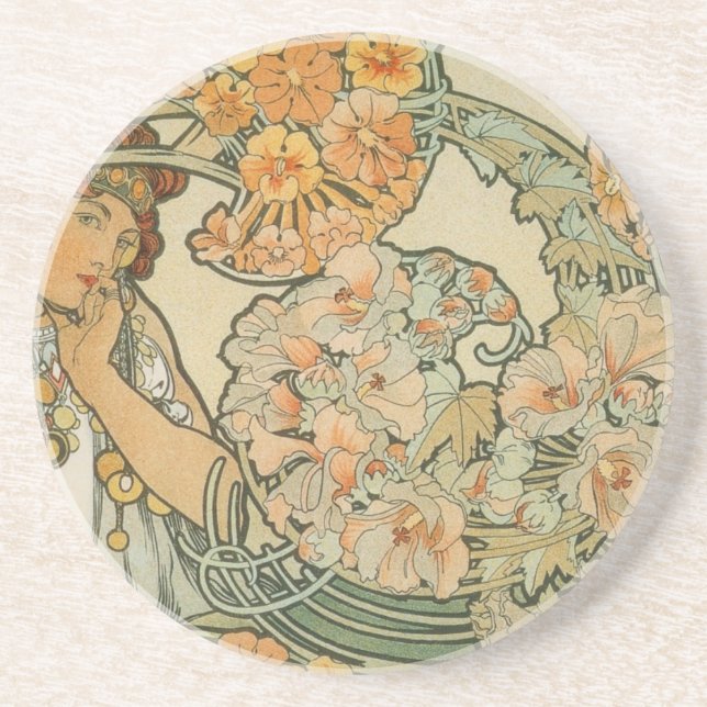 Porta-copos Alphonse Mucha Art Deco (Frente)