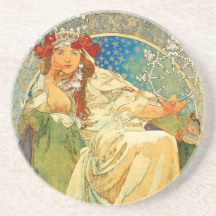 Porta-copos Alphonse Mucha Art Nouveau Princess Hyacinth