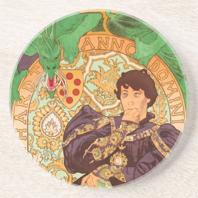 Porta-copos Alphonse Mucha Prince e Dragon (Frente)