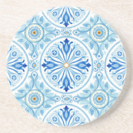 Porta-copos Amalfi Coast Mediterranean Blue Tile Sandstone