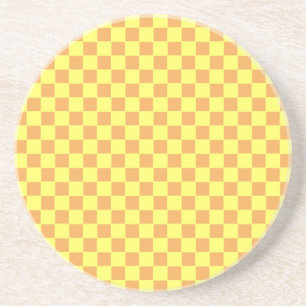 Porta-copos amarelo xadrez