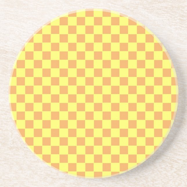 Porta-copos amarelo xadrez (Frente)
