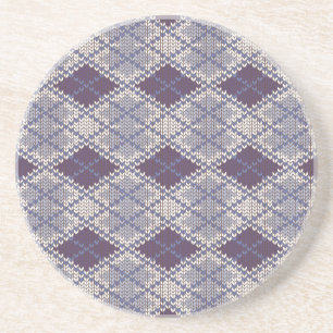Porta-copos AMEIXA ARGYLE TRICOT Apoio Redondo de Arenito