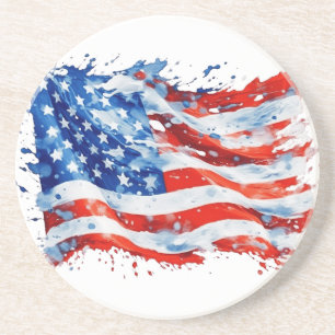 Porta-copos American Flag USA Watercolor 4 de julho